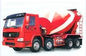 Diesel 8 X 4 Sinotruk STEYR Concrete Mixer Truck 336hp And 8 Cbm In Red Color